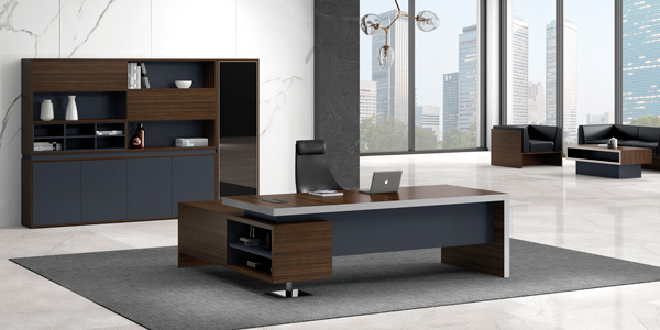 ?，斒宿k公家具|君悅系列現(xiàn)代板式經(jīng)理辦公臺文件柜組合實物展示視頻